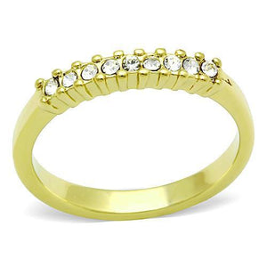 TK1390 - Stainless Steel Ring IP Gold(Ion Plating) Women Top Grade Crystal Clear
