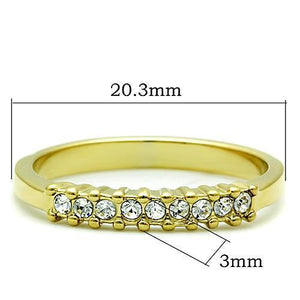 TK1390 - Stainless Steel Ring IP Gold(Ion Plating) Women Top Grade Crystal Clear