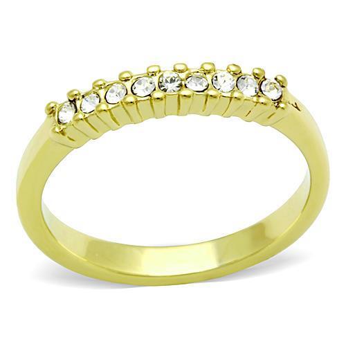 TK1390 - Stainless Steel Ring IP Gold(Ion Plating) Women Top Grade Crystal Clear