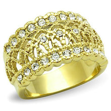 TK1393 - Stainless Steel Ring IP Gold(Ion Plating) Women Top Grade Crystal Clear