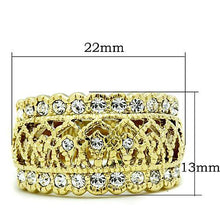 TK1393 - Stainless Steel Ring IP Gold(Ion Plating) Women Top Grade Crystal Clear