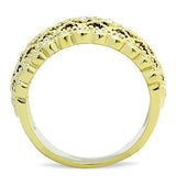 TK1393 - Stainless Steel Ring IP Gold(Ion Plating) Women Top Grade Crystal Clear