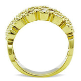 TK1394 - Stainless Steel Ring IP Gold(Ion Plating) Women Top Grade Crystal Clear