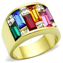 TK1397 - Stainless Steel Ring IP Gold(Ion Plating) Women Top Grade Crystal Multi Color