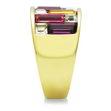 TK1397 - Stainless Steel Ring IP Gold(Ion Plating) Women Top Grade Crystal Multi Color