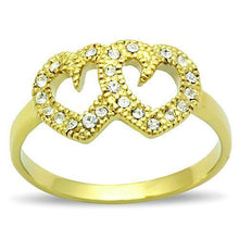 TK1398 - Stainless Steel Ring IP Gold(Ion Plating) Women Top Grade Crystal Clear