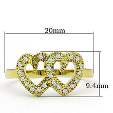 TK1398 - Stainless Steel Ring IP Gold(Ion Plating) Women Top Grade Crystal Clear