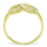 TK1398 - Stainless Steel Ring IP Gold(Ion Plating) Women Top Grade Crystal Clear