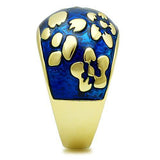 TK1399 - IP Gold(Ion Plating) Stainless Steel Ring with Epoxy  in Capri Blue