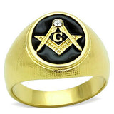 TK1403 - Stainless Steel Ring IP Gold(Ion Plating) Men Top Grade Crystal Clear