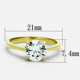 TK1405 - Stainless Steel Ring IP Gold(Ion Plating) Women AAA Grade CZ Clear