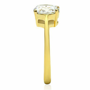 TK1405 - Stainless Steel Ring IP Gold(Ion Plating) Women AAA Grade CZ Clear
