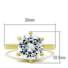 TK1407 - Stainless Steel Ring IP Gold(Ion Plating) Women AAA Grade CZ Clear
