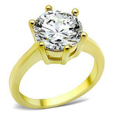 TK1407 - Stainless Steel Ring IP Gold(Ion Plating) Women AAA Grade CZ Clear