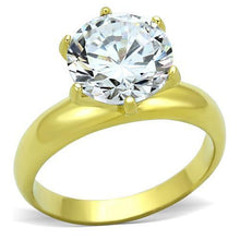 TK1408 - Stainless Steel Ring IP Gold(Ion Plating) Women AAA Grade CZ Clear
