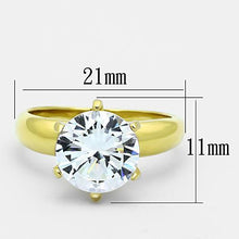 TK1408 - Stainless Steel Ring IP Gold(Ion Plating) Women AAA Grade CZ Clear