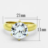 TK1408 - Stainless Steel Ring IP Gold(Ion Plating) Women AAA Grade CZ Clear