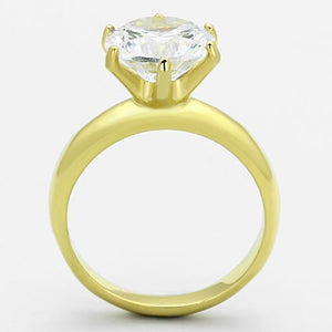 TK1408 - Stainless Steel Ring IP Gold(Ion Plating) Women AAA Grade CZ Clear