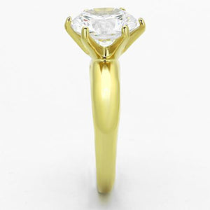 TK1408 - Stainless Steel Ring IP Gold(Ion Plating) Women AAA Grade CZ Clear