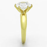 TK1408 - Stainless Steel Ring IP Gold(Ion Plating) Women AAA Grade CZ Clear