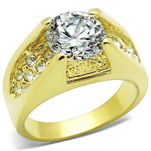 TK1411 - Stainless Steel Ring IP Gold(Ion Plating) Women AAA Grade CZ Clear