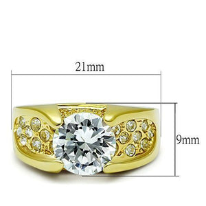 TK1411 - Stainless Steel Ring IP Gold(Ion Plating) Women AAA Grade CZ Clear