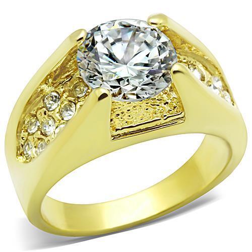 TK1411 - Stainless Steel Ring IP Gold(Ion Plating) Women AAA Grade CZ Clear