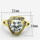 TK1412 - Stainless Steel Ring IP Gold(Ion Plating) Women AAA Grade CZ Clear