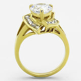 TK1412 - Stainless Steel Ring IP Gold(Ion Plating) Women AAA Grade CZ Clear