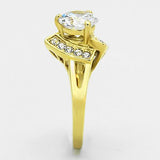 TK1412 - Stainless Steel Ring IP Gold(Ion Plating) Women AAA Grade CZ Clear