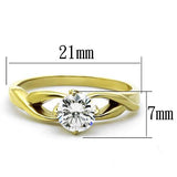 TK1416 - Stainless Steel Ring IP Gold(Ion Plating) Women AAA Grade CZ Clear