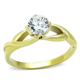 TK1416 - Stainless Steel Ring IP Gold(Ion Plating) Women AAA Grade CZ Clear