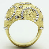 TK1419 - Stainless Steel Ring IP Gold(Ion Plating) Women Top Grade Crystal Clear