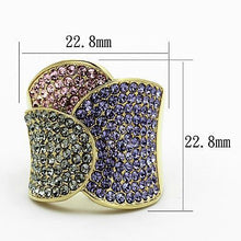 TK1420 - Stainless Steel Ring IP Gold(Ion Plating) Women Top Grade Crystal Multi Color