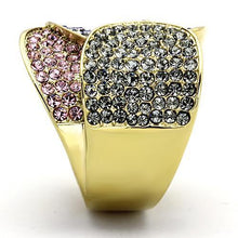 TK1420 - Stainless Steel Ring IP Gold(Ion Plating) Women Top Grade Crystal Multi Color
