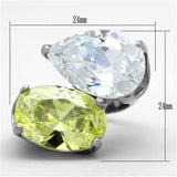 TK1424 - Stainless Steel Ring High polished (no plating) Women AAA Grade CZ Apple Green color
