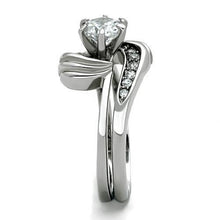 TK1429 - Stainless Steel Ring High polished (no plating) Women AAA Grade CZ Clear
