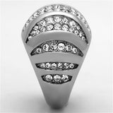 TK1430 - Stainless Steel Ring High polished (no plating) Women Top Grade Crystal Clear