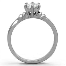 TK1431 - Stainless Steel Ring High polished (no plating) Women AAA Grade CZ Clear