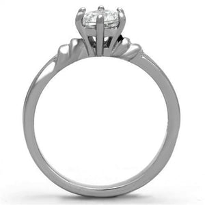 TK1431 - Stainless Steel Ring High polished (no plating) Women AAA Grade CZ Clear
