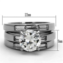 TK1436 - Stainless Steel Ring High polished (no plating) Women AAA Grade CZ Clear