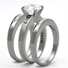TK1436 - Stainless Steel Ring High polished (no plating) Women AAA Grade CZ Clear