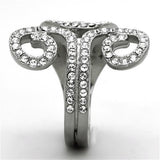 TK1437 - Stainless Steel Ring High polished (no plating) Women Top Grade Crystal Clear