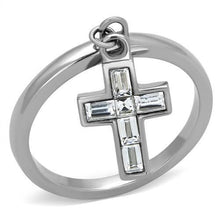 TK1438 - Stainless Steel Ring High polished (no plating) Women AAA Grade CZ Clear