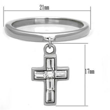 TK1438 - Stainless Steel Ring High polished (no plating) Women AAA Grade CZ Clear