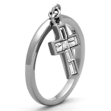 TK1438 - Stainless Steel Ring High polished (no plating) Women AAA Grade CZ Clear