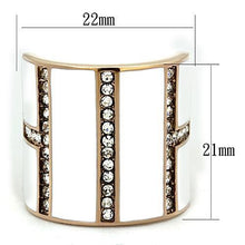 TK1444 - Stainless Steel Ring IP Rose Gold(Ion Plating) Women Top Grade Crystal Clear