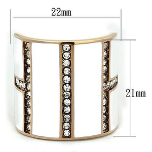 TK1444 - Stainless Steel Ring IP Rose Gold(Ion Plating) Women Top Grade Crystal Clear