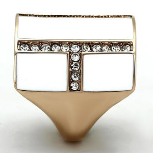 TK1444 - Stainless Steel Ring IP Rose Gold(Ion Plating) Women Top Grade Crystal Clear