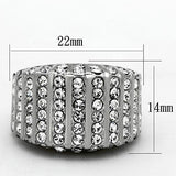 TK1447 - Stainless Steel Ring High polished (no plating) Women Top Grade Crystal Clear